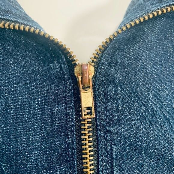 Drama Gold Dark Denim Full Zip Jean Jacket L - Picture 13 of 15